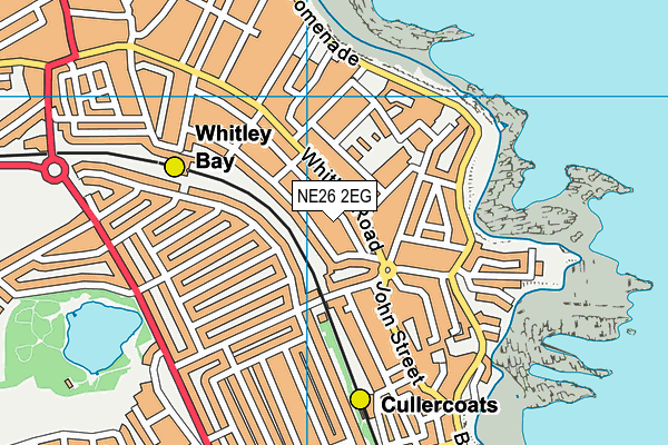 NE26 2EG map - OS VectorMap District (Ordnance Survey)