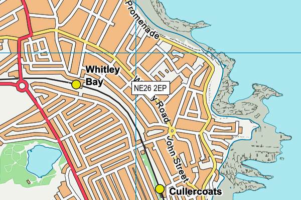 NE26 2EP map - OS VectorMap District (Ordnance Survey)