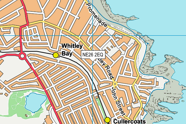 NE26 2EQ map - OS VectorMap District (Ordnance Survey)