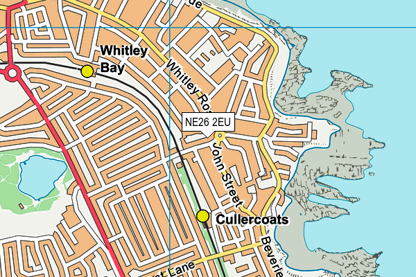 NE26 2EU map - OS VectorMap District (Ordnance Survey)