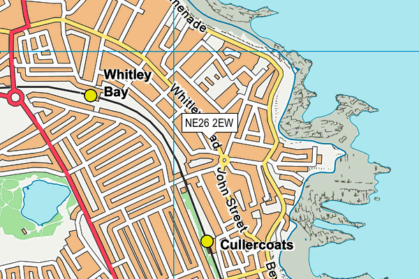 NE26 2EW map - OS VectorMap District (Ordnance Survey)