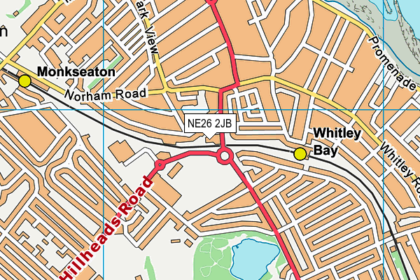 NE26 2JB map - OS VectorMap District (Ordnance Survey)