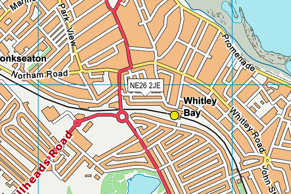 NE26 2JE map - OS VectorMap District (Ordnance Survey)