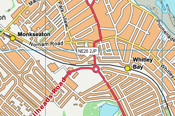 Ymca (North Tyneside, Whitley Bay Branch) (Closed) map (NE26 2JP) - OS VectorMap District (Ordnance Survey)