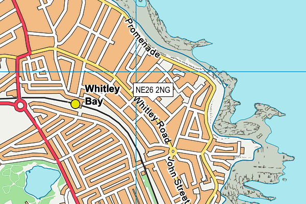 NE26 2NG map - OS VectorMap District (Ordnance Survey)