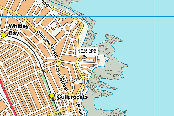 NE26 2PB map - OS VectorMap District (Ordnance Survey)