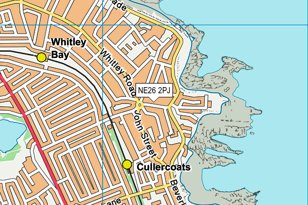NE26 2PJ map - OS VectorMap District (Ordnance Survey)