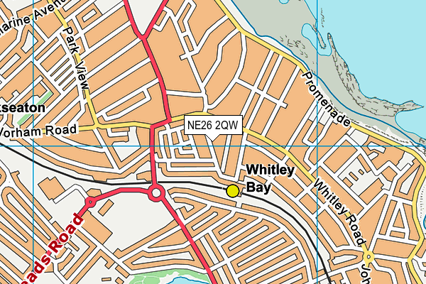 NE26 2QW map - OS VectorMap District (Ordnance Survey)