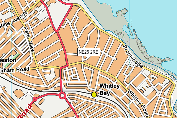 NE26 2RE map - OS VectorMap District (Ordnance Survey)