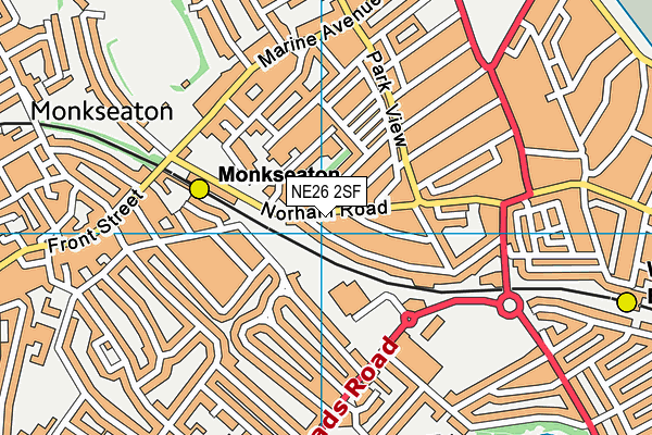 NE26 2SF map - OS VectorMap District (Ordnance Survey)