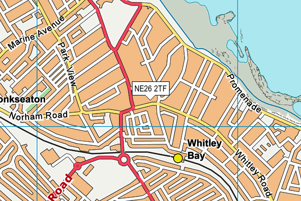 NE26 2TF map - OS VectorMap District (Ordnance Survey)