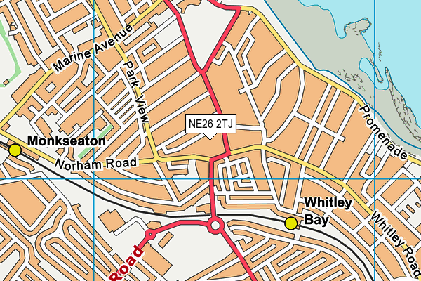 NE26 2TJ map - OS VectorMap District (Ordnance Survey)