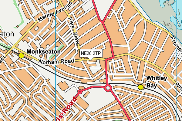 NE26 2TP map - OS VectorMap District (Ordnance Survey)