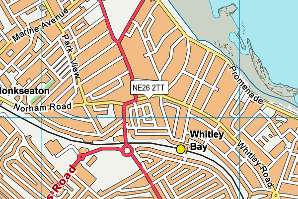 NE26 2TT map - OS VectorMap District (Ordnance Survey)