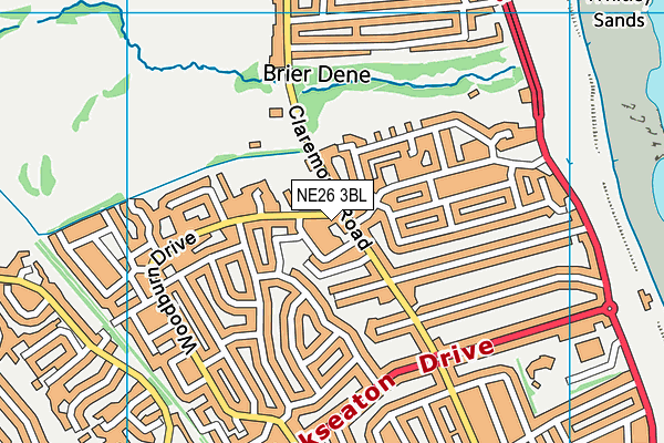 NE26 3BL map - OS VectorMap District (Ordnance Survey)