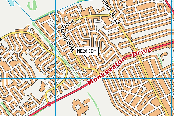 NE26 3DY map - OS VectorMap District (Ordnance Survey)