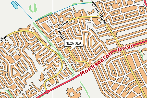 NE26 3EA map - OS VectorMap District (Ordnance Survey)