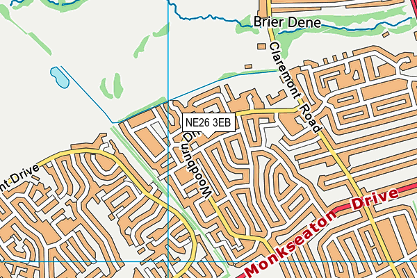 NE26 3EB map - OS VectorMap District (Ordnance Survey)