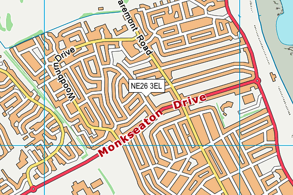 NE26 3EL map - OS VectorMap District (Ordnance Survey)