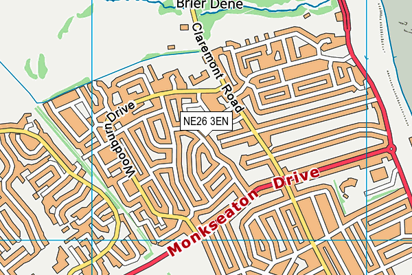 NE26 3EN map - OS VectorMap District (Ordnance Survey)