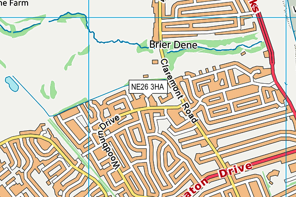 NE26 3HA map - OS VectorMap District (Ordnance Survey)