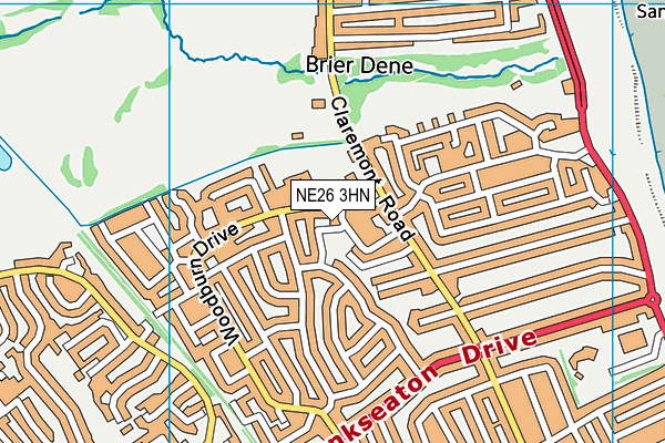 NE26 3HN map - OS VectorMap District (Ordnance Survey)