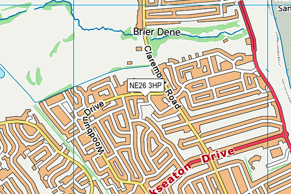 NE26 3HP map - OS VectorMap District (Ordnance Survey)
