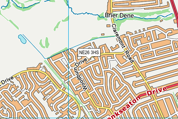 NE26 3HS map - OS VectorMap District (Ordnance Survey)
