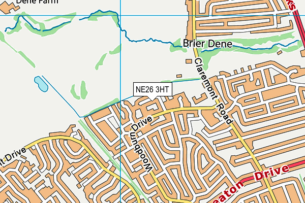 NE26 3HT map - OS VectorMap District (Ordnance Survey)