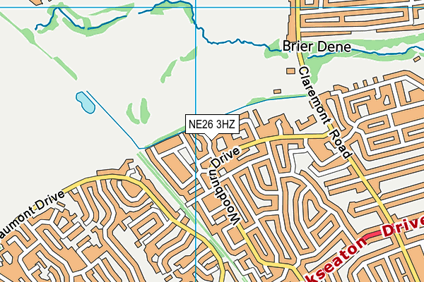 NE26 3HZ map - OS VectorMap District (Ordnance Survey)