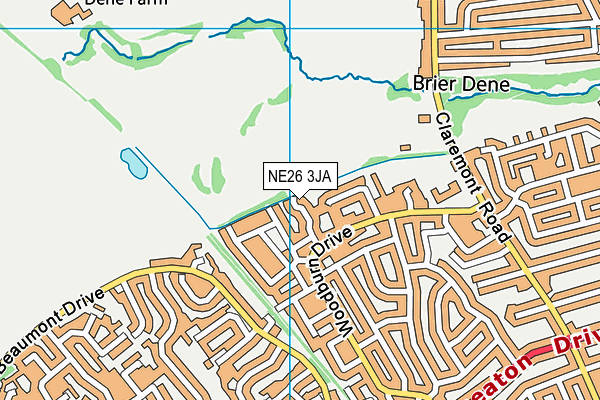NE26 3JA map - OS VectorMap District (Ordnance Survey)