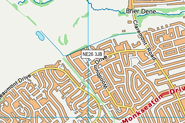 NE26 3JB map - OS VectorMap District (Ordnance Survey)