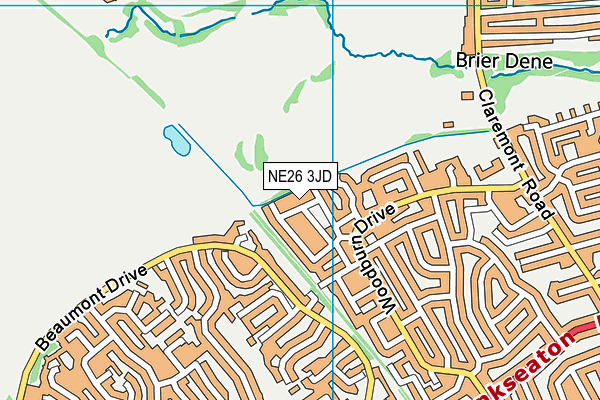 NE26 3JD map - OS VectorMap District (Ordnance Survey)