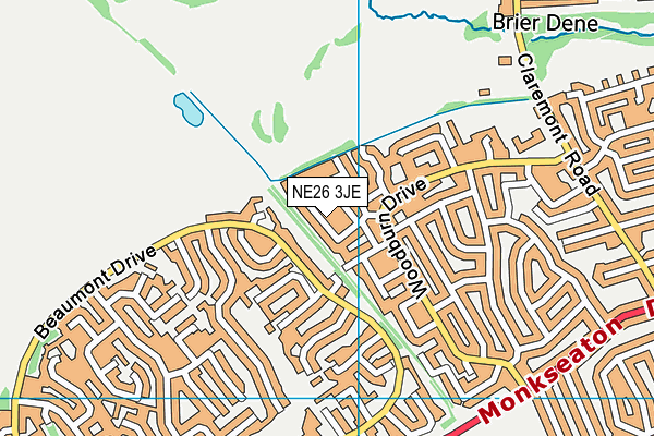 NE26 3JE map - OS VectorMap District (Ordnance Survey)