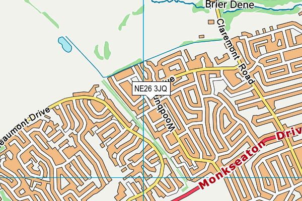 NE26 3JQ map - OS VectorMap District (Ordnance Survey)