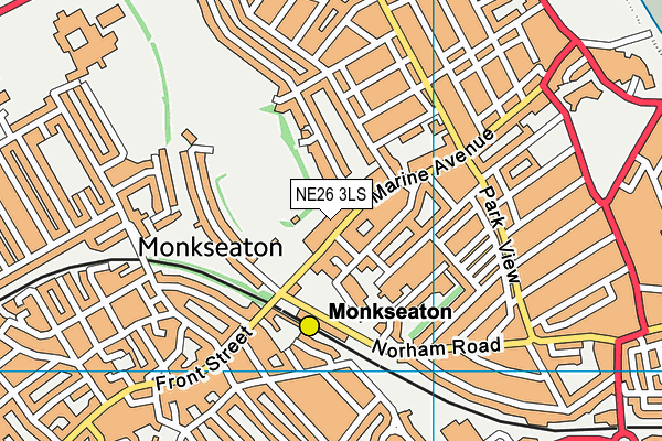NE26 3LS map - OS VectorMap District (Ordnance Survey)