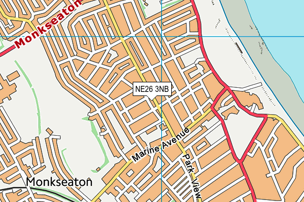NE26 3NB map - OS VectorMap District (Ordnance Survey)