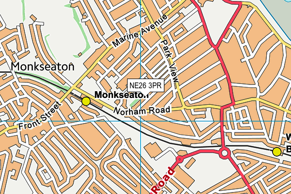 NE26 3PR map - OS VectorMap District (Ordnance Survey)