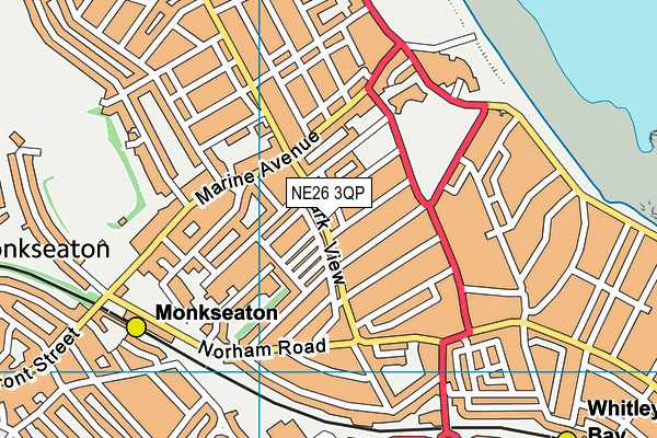 NE26 3QP map - OS VectorMap District (Ordnance Survey)