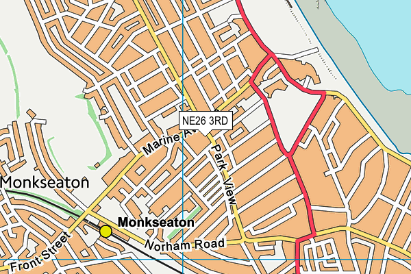 NE26 3RD map - OS VectorMap District (Ordnance Survey)