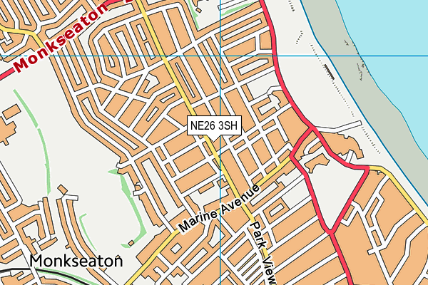 NE26 3SH map - OS VectorMap District (Ordnance Survey)