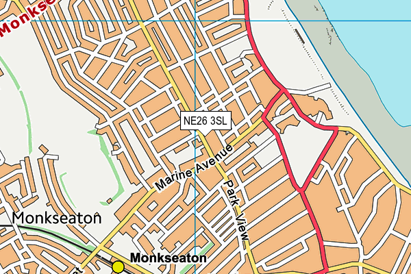 NE26 3SL map - OS VectorMap District (Ordnance Survey)