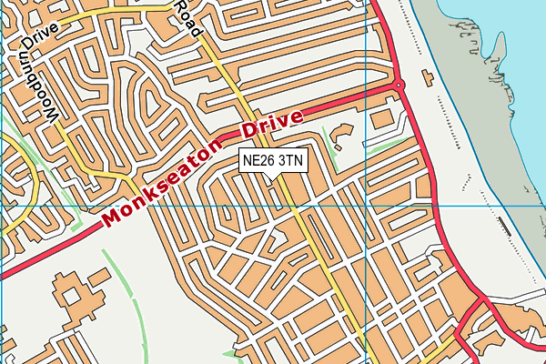 NE26 3TN map - OS VectorMap District (Ordnance Survey)