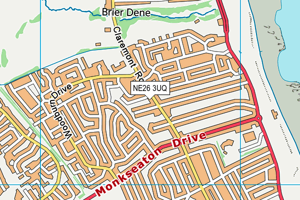 NE26 3UQ map - OS VectorMap District (Ordnance Survey)