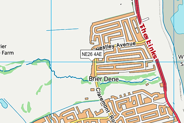 NE26 4AE map - OS VectorMap District (Ordnance Survey)