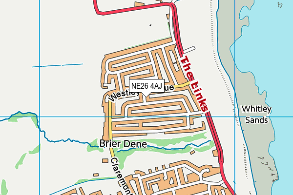 NE26 4AJ map - OS VectorMap District (Ordnance Survey)