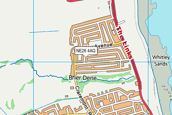 NE26 4AQ map - OS VectorMap District (Ordnance Survey)