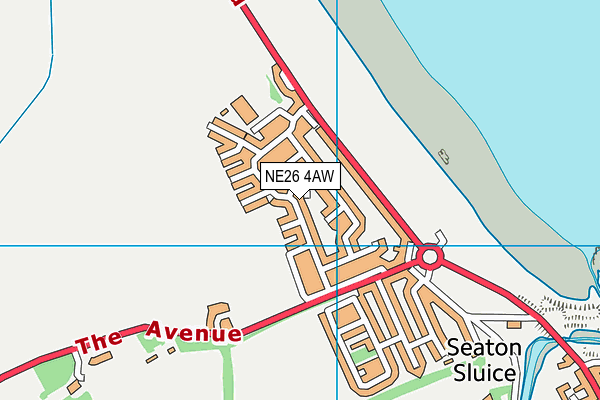 NE26 4AW map - OS VectorMap District (Ordnance Survey)
