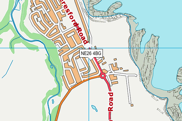 NE26 4BG map - OS VectorMap District (Ordnance Survey)