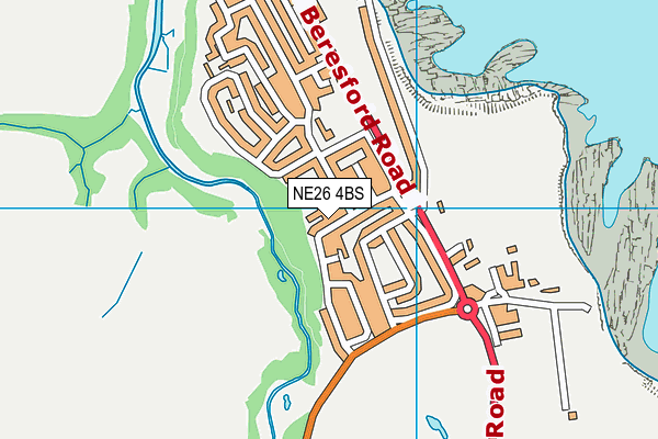 NE26 4BS map - OS VectorMap District (Ordnance Survey)